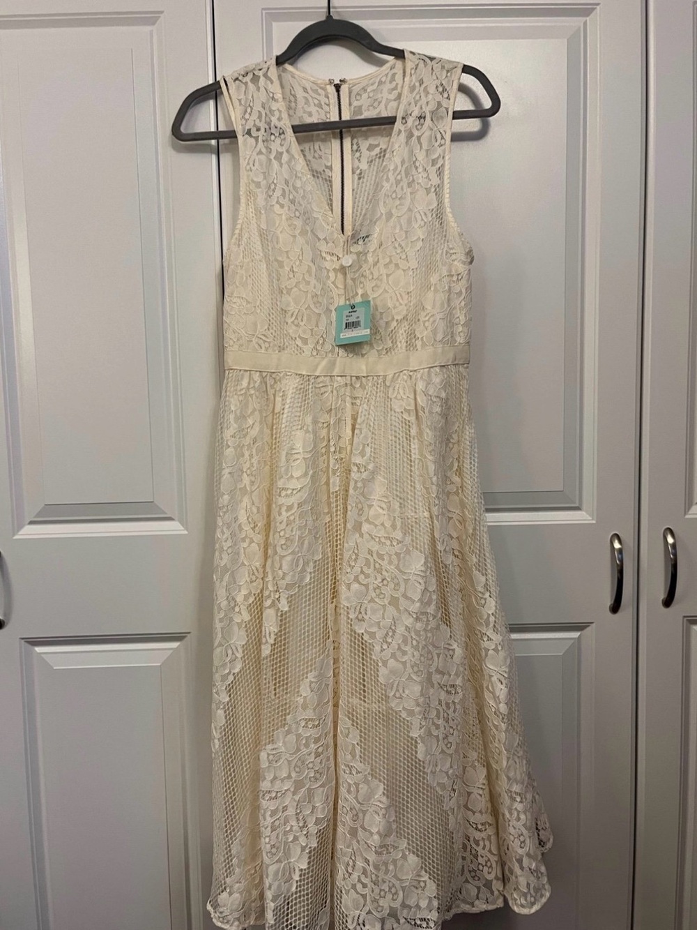 Tracy Reese Cream Lace Sleeveless A-Line Dress